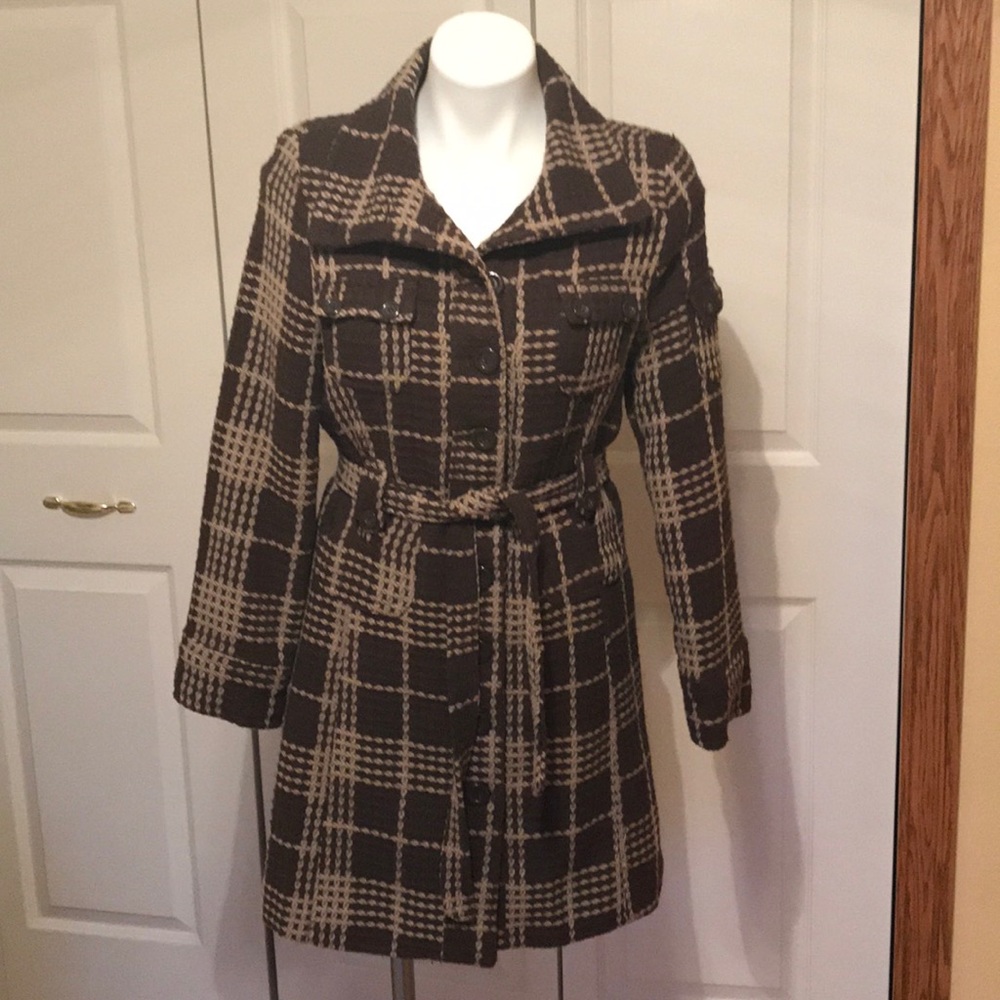 Brown Plaid Long Coat